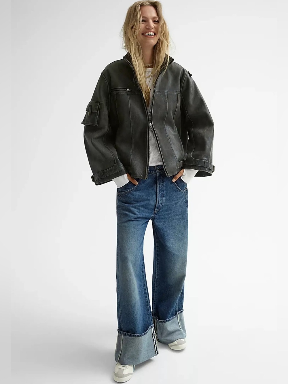 Free People Final Countdown Cuffed Low-Rise Jeans